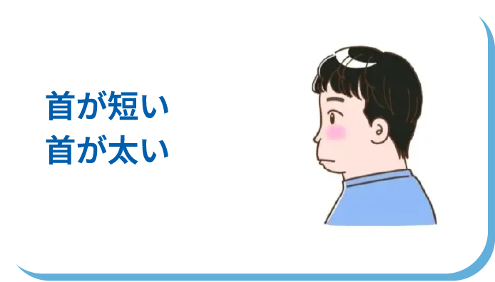 首が短く、首が太い
